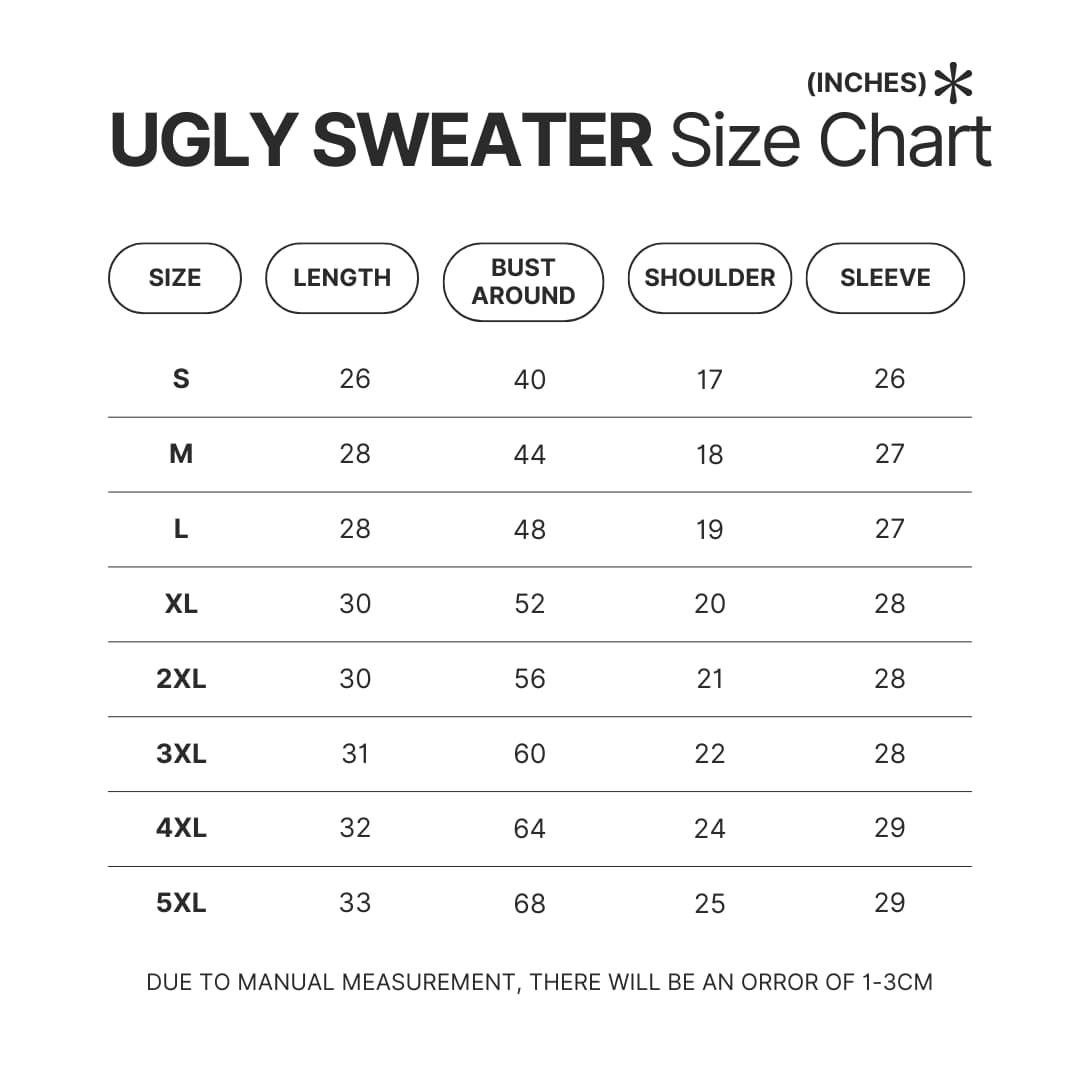 Ugly Sweater Size Chart - Ghibli Germany Store