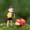 2 Pcs set Kawaii Ponyo on The Cliff Resin Figures Toy Gardening Boy Fish Ornament Action 1 - Ghibli Germany Store