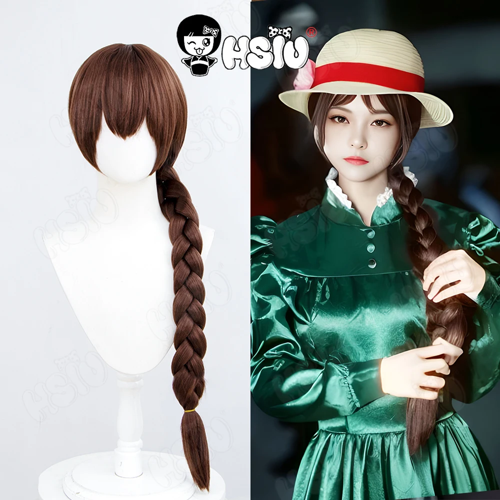 Sophie Hatter Cosplay Wig HSIU 90CM Dark Brown Hair Synthetic Wig